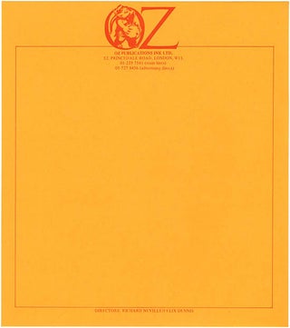 Item #40368 A sheet of Oz Publications letterhead stationery featuring the Jon Goodchild-designed...