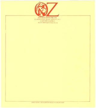 Item #40369 A sheet of Oz Publications letterhead stationery featuring the Jon Goodchild-designed...