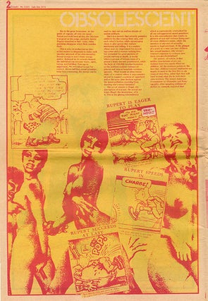 A bundle of twenty contemporary cuttings from the broadsheet and tabloid press featuring coverage of, and reaction to, the Oz trial, together with three underground papers, Frendz #5 (July 8th, 1971), Ink #15 (August 7th, 1971), and Frendz #8 (August 19th, 1971), all with front cover features devoted to the trial.