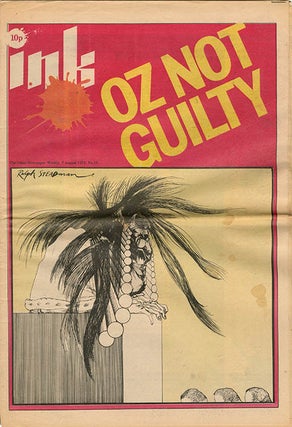 A bundle of twenty contemporary cuttings from the broadsheet and tabloid press featuring coverage of, and reaction to, the Oz trial, together with three underground papers, Frendz #5 (July 8th, 1971), Ink #15 (August 7th, 1971), and Frendz #8 (August 19th, 1971), all with front cover features devoted to the trial.