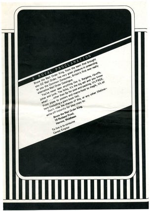 Bruce - The Mail Order King. First Catalogue - From the Team that Brought You Oz Mail Order (Harrow, Middlesex: Summer 1973).