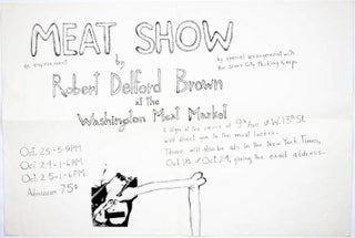 Item #40576 Original exhibition announcement for ‘Meat Show: an environment’, held at the...