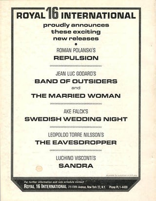 FILM CULTURE #41 (NY: Summer 1966).