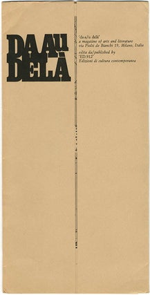Item #40585 DA AU DELA. Da-a/u delà: a magazine of arts and literature