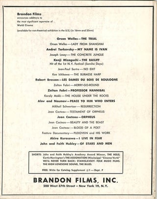 FILM CULTURE #31 (NY: Winter 1963-64).