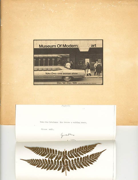 Item #40640 Museum of Modern [F]art: Yoko Ono - one woman show. Dec. 1st -Dec. 15th. Yoko ONO.