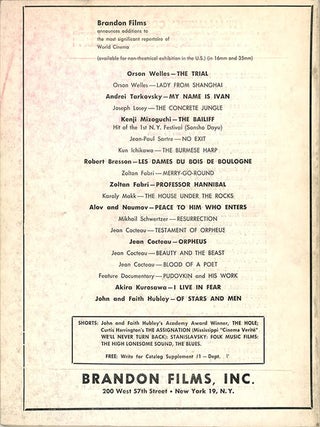 FILM CULTURE #33 (NY: Summer 1964).