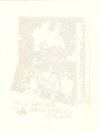 An original Sex Pistols b/w flyer designed by Nils Stevenson and Helen Wellington-Lloyd, printed by Jamie Reid in preparation for the front cover of the Glitterbest Press Kit, c. August 1976 (designed by Reid and compiled by him with Sophie Richmond).
