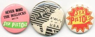 Item #40731 Three original Sex Pistols badges (1977/78). The SEX PISTOLS