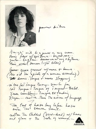 Item #40735 Horses Press Kit. Patti SMITH