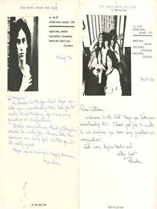 A collection of Patti Smith Fan Club material, c. 1976-1977.
