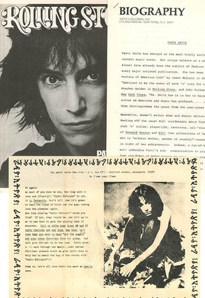 A collection of Patti Smith Fan Club material, c. 1976-1977.