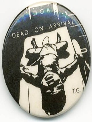 A group of four original TG badges and an original TG flash patch.