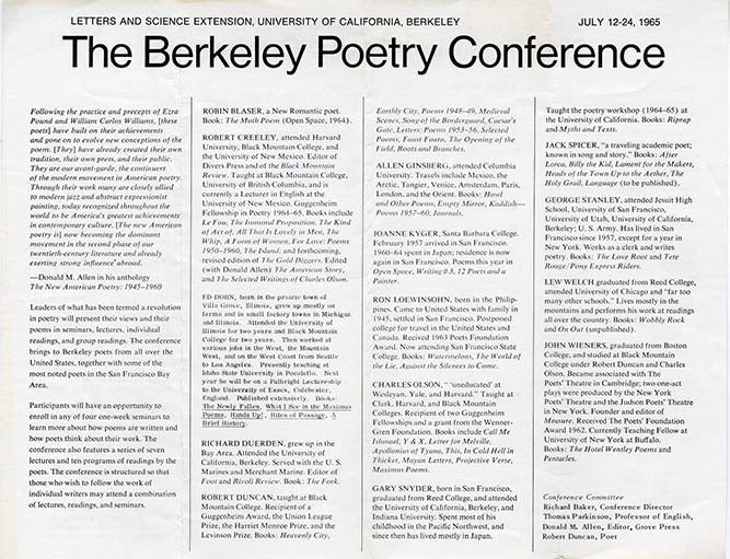 BERKELEY POETRY CONFERENCE