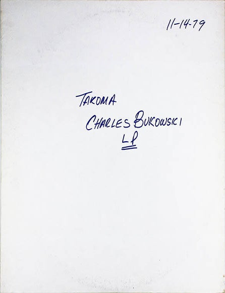 Item #40775 An original acetate of &ldquo;Bukowski Reads His Poetry&rdquo; + LP. Charles BUKOWSKI.