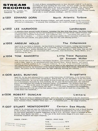 Letters (with printed insert & Stream Records publicity info).