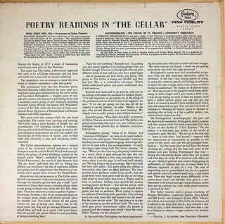 Poetry Readings in the Cellar with the Cellar Jazz Quintet.