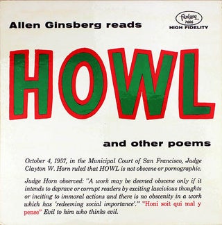 Item #40828 Allen Ginsberg Reads Howl and Other Poems. Allen GINSBERG