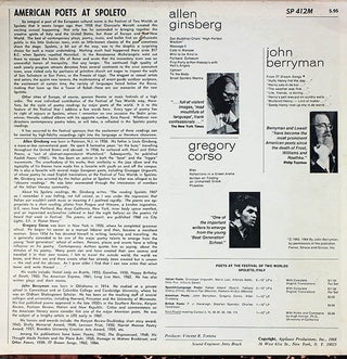 The World’s Great Poets Reading at the Festival of Two Worlds, Spoleto, Italy. American Poets: Ginsberg, Berryman, Corso.