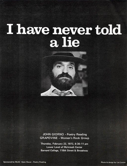 Item #40854 I Have Never Told A Lie. John GIORNO.