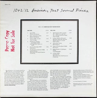 10 + 2: 12 AMERICAN TEXT SOUND PIECES.