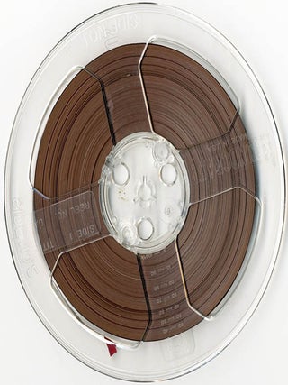 Two open reel tapes, including recordings of William Burroughs reading &ldquo;The Last Words of Hassan-i Sabbah&rdquo; (Paris, c. 1959) and &ldquo;Old Farmers&rsquo; Almanac&rdquo; (New York, c. April 1965).