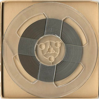 Two open reel tapes, including recordings of William Burroughs reading “The Last Words of Hassan-i Sabbah” (Paris, c. 1959) and “Old Farmers’ Almanac” (New York, c. April 1965).
