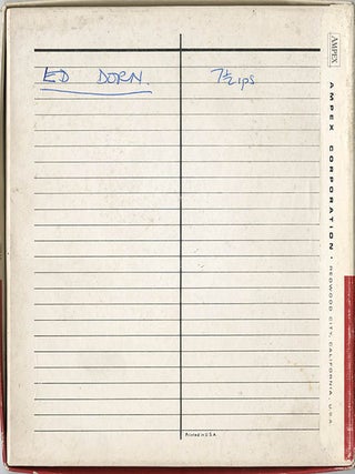 An open reel tape recording of Ed Dorn reading 18 poems.