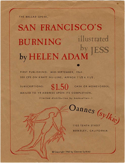 Item #40926 San Francisco's Burning + Flyer. Helen and Pat ADAM.