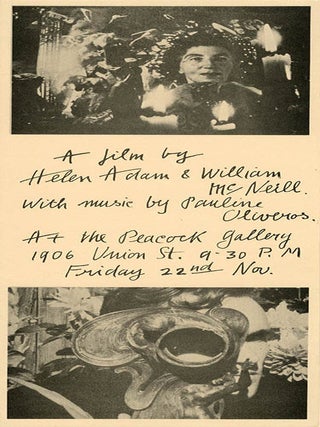 Item #40927 A flyer announcing a screening of “Daydream of Darkness”, a film by Helen Adam...