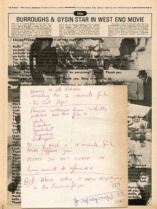 Item #40930 The first publication of sections from Ian Sommerville’s soundtrack to Antony...
