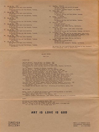 Wallace Berman Exhibition July-August 1977.