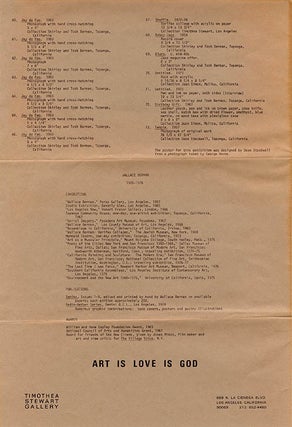 Wallace Berman Exhibition July-August 1977.
