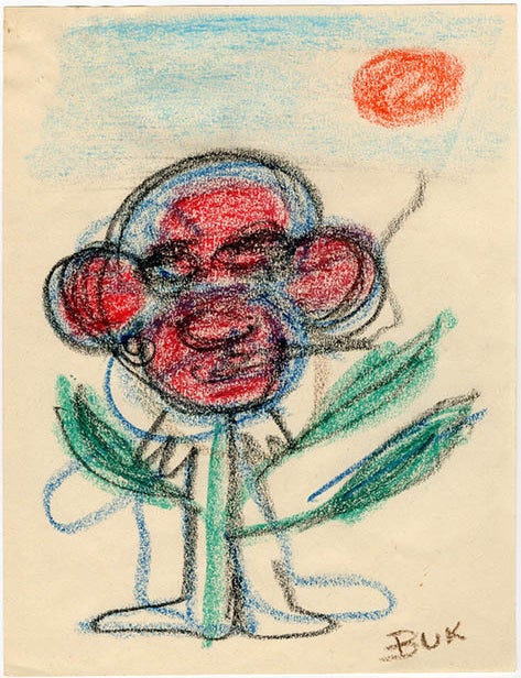 Untitled (Man/Flower. Charles BUKOWSKI.