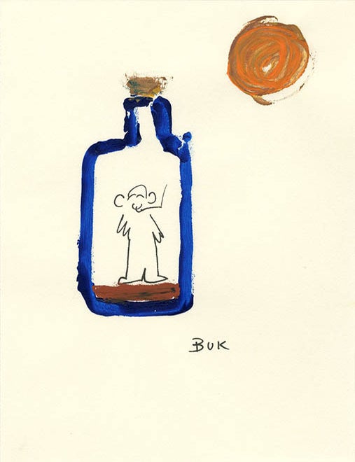 Untitled (Man Inside Bottle. Charles BUKOWSKI.