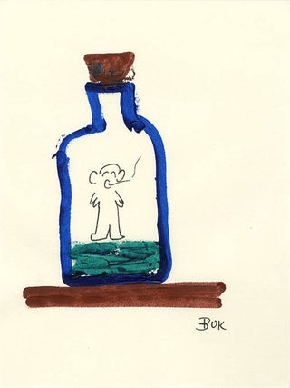 Item #40972 Untitled (Man Inside Bottle). Charles BUKOWSKI