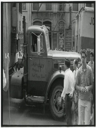 Twenty-two 35mm b/w negatives on six strips featuring photographs by William Burroughs taken nearby his apartment at 210 Centre Street, New York, c. summer 1965.