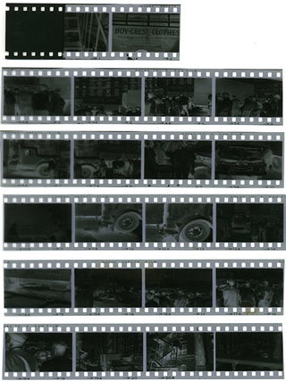 Twenty-two 35mm b/w negatives on six strips featuring photographs by William Burroughs taken nearby his apartment at 210 Centre Street, New York, c. summer 1965.