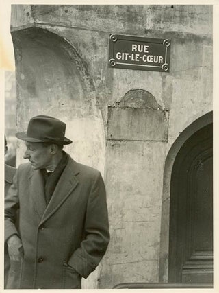 A collection of 13 b/w photographs of William Burroughs on the Left Bank in Paris, taken by Brion Gysin as publicity for “The Naked Lunch on four separate occasions c. September/October 1959”.