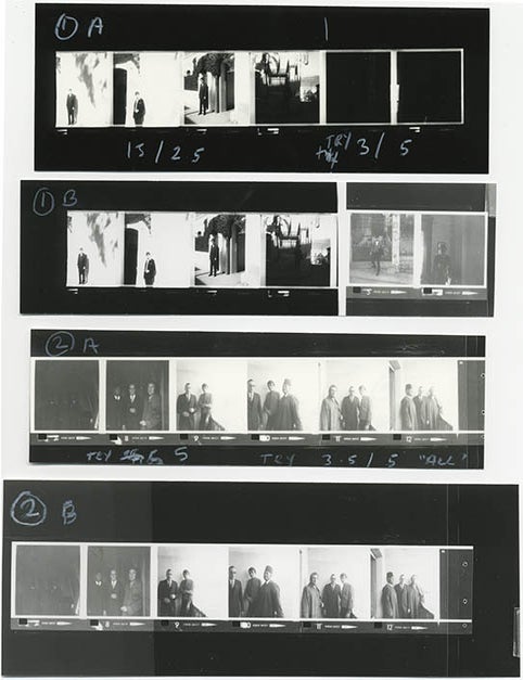 Item #41007 Twelve b/w negatives on two strips, together with recently made contact print sheets, featuring snapshots of William Burroughs in Tangier, c. 1963/64, some of them also including Brion Gysin and Targuisti. William S. BURROUGHS.