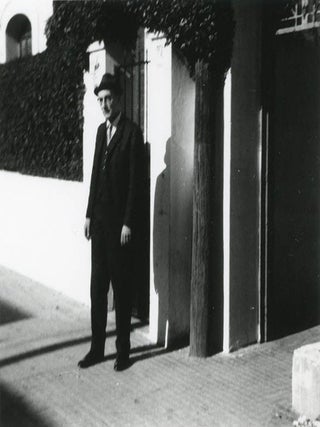 Twelve b/w negatives on two strips, together with recently made contact print sheets, featuring snapshots of William Burroughs in Tangier, c. 1963/64, some of them also including Brion Gysin and Targuisti.