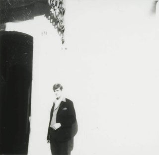 Twelve b/w negatives on two strips, together with recently made contact print sheets, featuring snapshots of William Burroughs in Tangier, c. 1963/64, some of them also including Brion Gysin and Targuisti.