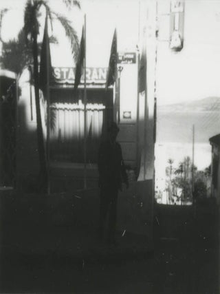 Twelve b/w negatives on two strips, together with recently made contact print sheets, featuring snapshots of William Burroughs in Tangier, c. 1963/64, some of them also including Brion Gysin and Targuisti.