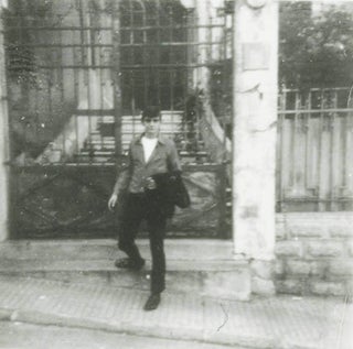 Twelve b/w negatives on two strips, together with recently made contact print sheets, featuring snapshots of William Burroughs in Tangier, c. 1963/64, some of them also including Brion Gysin and Targuisti.
