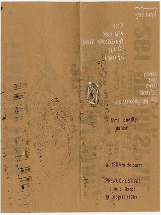 A large flyer announcing &lsquo;Italian Tour - piero heliczer 29 30 31 Mai andy warhol larry rivers irene nolan pattilee chenis claudio monteverde the rolling stones pluto venus 261 Bd Raspail &agrave; 21 h&rsquo;.