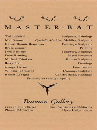 Item #41172 Announcement card for the group show held at the Batman Gallery between February...
