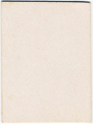 Christmas card. Cream board stamped in dark red lettering &lsquo;LOVE/1967/TOPANGA/BERMANS&rsquo;.
