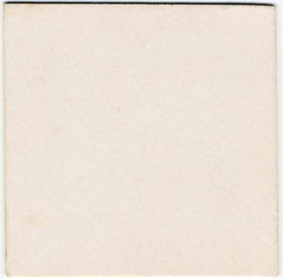 Christmas card. Cream board stamped in dark red lettering ‘LOVE/1967/TOPANGA/BERMANS’.
