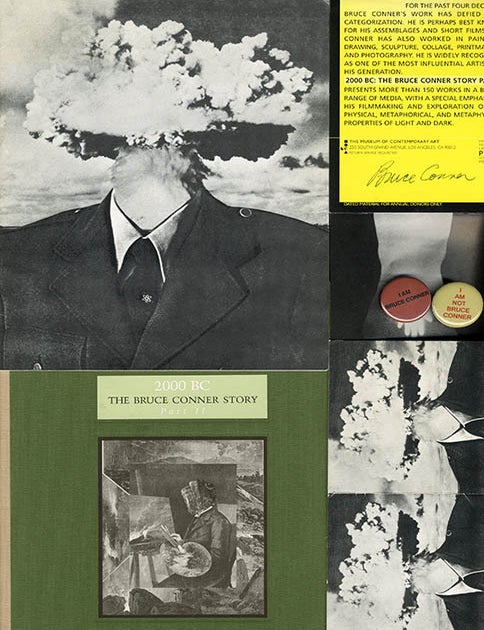 2000 BC: The Bruce Conner Story Part II + two Private View Invites + one promotional brochure. Bruce CONNER.