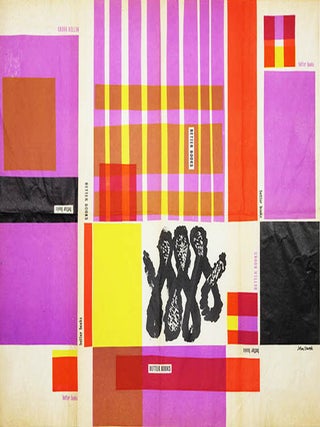 Six bookmarks, a paper bag and an original sheet of wrapping paper designed by John Sewell for Better Books, c. 1964/65.